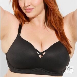 Torrid Dream Wire-Free Push-Up Bra Back Smoothing Wireless 38C Black